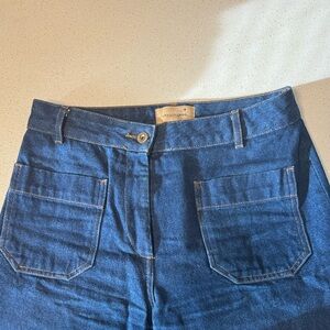 Women's French 70s Cropped Blue Jeans
